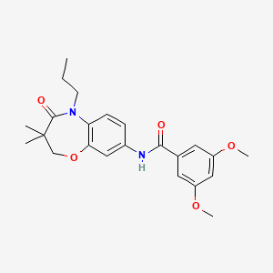 molecular formula C23H28N2O5 B2391399 N-(3,3-dimethyl-4-oxo-5-propyl-2,3,4,5-tetrahydrobenzo[b][1,4]oxazepin-8-yl)-3,5-dimethoxybenzamide CAS No. 921869-79-6