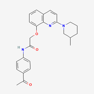 N-(4-acetylphenyl)-2-((2-(3-methylpiperidin-1-yl)quinolin-8-yl)oxy)acetamide