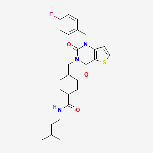 4-((1-(4-fluorobenzyl)-2,4-dioxo-1,2-dihydrothieno[3,2-d]pyrimidin-3(4H)-yl)methyl)-N-isopentylcyclohexanecarboxamide