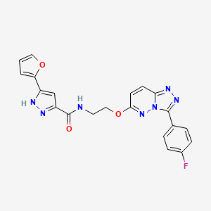 N-(2-((3-(4-fluorophenyl)-[1,2,4]triazolo[4,3-b]pyridazin-6-yl)oxy)ethyl)-3-(furan-2-yl)-1H-pyrazole-5-carboxamide