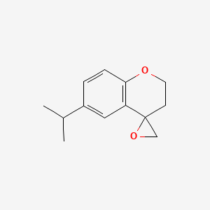 molecular formula C13H16O2 B2391423 6-Propan-2-ylspiro[2,3-dihydrochromene-4,2'-oxirane] CAS No. 2248301-77-9