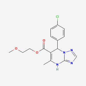 molecular formula C16H17ClN4O3 B2391425 2-Methoxyethyl 7-(4-chlorophenyl)-5-methyl-4,7-dihydro[1,2,4]triazolo[1,5-a]pyrimidine-6-carboxylate CAS No. 725217-98-1