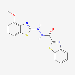 molecular formula C16H12N4O2S2 B2391432 N'-(4-methoxy-1,3-benzothiazol-2-yl)-1,3-benzothiazole-2-carbohydrazide CAS No. 851978-32-0