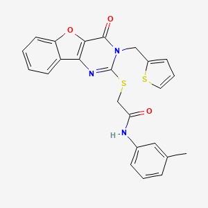 N-(3-methylphenyl)-2-{[4-oxo-3-(thiophen-2-ylmethyl)-3,4-dihydro[1]benzofuro[3,2-d]pyrimidin-2-yl]sulfanyl}acetamide