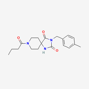 molecular formula C19H25N3O3 B2391435 8-Butyryl-3-(4-methylbenzyl)-1,3,8-triazaspiro[4.5]decane-2,4-dione CAS No. 1021100-68-4