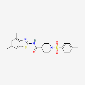 molecular formula C22H25N3O3S2 B2391438 N-(4,6-dimethylbenzo[d]thiazol-2-yl)-1-tosylpiperidine-4-carboxamide CAS No. 941893-08-9