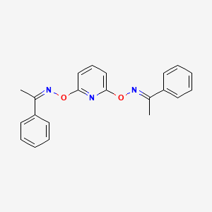 molecular formula C21H19N3O2 B2391440 1-phenyl-1-ethanone O-(6-{[(1-phenylethylidene)amino]oxy}-2-pyridinyl)oxime CAS No. 337921-57-0