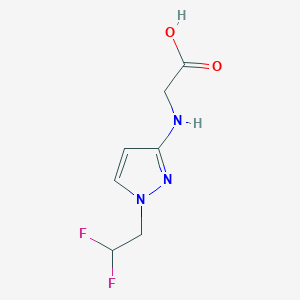 molecular formula C7H9F2N3O2 B2391444 2-[[1-(2,2-Difluoroethyl)pyrazol-3-yl]amino]acetic acid CAS No. 2247207-23-2