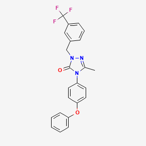 molecular formula C23H18F3N3O2 B2391449 5-Methyl-4-(4-phenoxyphenyl)-2-[[3-(trifluoromethyl)phenyl]methyl]-1,2,4-triazol-3-one CAS No. 860789-03-3