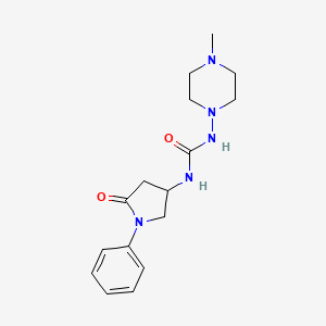 molecular formula C16H23N5O2 B2391457 1-(4-Methylpiperazin-1-yl)-3-(5-oxo-1-phenylpyrrolidin-3-yl)urea CAS No. 894011-87-1