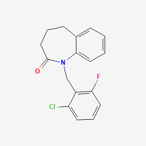 molecular formula C17H15ClFNO B2391459 1-(2-chloro-6-fluorobenzyl)-1,3,4,5-tetrahydro-2H-1-benzazepin-2-one CAS No. 303987-97-5