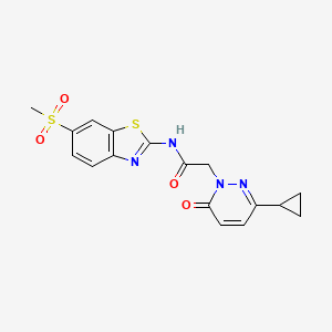 molecular formula C17H16N4O4S2 B2391468 2-(3-cyclopropyl-6-oxopyridazin-1(6H)-yl)-N-(6-(methylsulfonyl)benzo[d]thiazol-2-yl)acetamide CAS No. 2034304-87-3