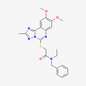 molecular formula C23H25N5O3S B2391474 N-benzyl-2-((8,9-dimethoxy-2-methyl-[1,2,4]triazolo[1,5-c]quinazolin-5-yl)thio)-N-ethylacetamide CAS No. 902593-46-8