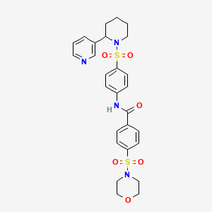 4-(morpholinosulfonyl)-N-(4-((2-(pyridin-3-yl)piperidin-1-yl)sulfonyl)phenyl)benzamide