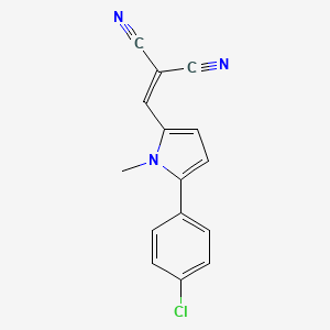 B2391495 2-((5-(4-chlorophenyl)-1-methyl-1H-pyrrol-2-yl)methylene)malononitrile CAS No. 881429-06-7