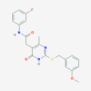 N-(3-fluorophenyl)-2-(2-((3-methoxybenzyl)thio)-4-methyl-6-oxo-1,6-dihydropyrimidin-5-yl)acetamide