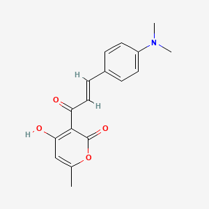 (E)-3-(3-(4-(dimethylamino)phenyl)acryloyl)-4-hydroxy-6-methyl-2H-pyran-2-one
