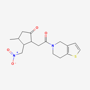 4-methyl-3-(nitromethyl)-2-(2-oxo-2-{4H,5H,6H,7H-thieno[3,2-c]pyridin-5-yl}ethyl)cyclopentan-1-one