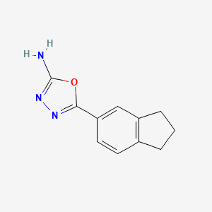 molecular formula C11H11N3O B2391514 5-(2,3-dihydro-1H-inden-5-yl)-1,3,4-oxadiazol-2-amine CAS No. 1016733-47-3