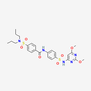 molecular formula C25H31N5O7S2 B2391517 N-[4-[(2,6-dimethoxypyrimidin-4-yl)sulfamoyl]phenyl]-4-(dipropylsulfamoyl)benzamide CAS No. 320369-10-6