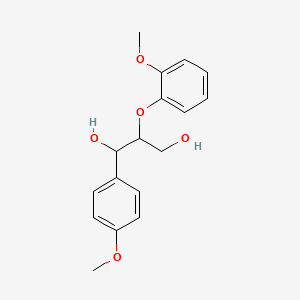molecular formula C17H20O5 B2391518 2-(2-Methoxyphenoxy)-1-(4-methoxyphenyl)propane-1,3-diol CAS No. 92409-15-9