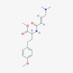 molecular formula C18H26N2O4 B2391530 Methyl 2-[[(E)-4-(dimethylamino)but-2-enoyl]amino]-4-(4-methoxyphenyl)butanoate CAS No. 2411335-90-3