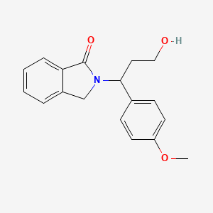 molecular formula C18H19NO3 B2391533 2-[3-Hydroxy-1-(4-methoxyphenyl)propyl]-1-isoindolinone CAS No. 861207-49-0