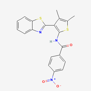 molecular formula C20H15N3O3S2 B2391540 N-(3-(benzo[d]thiazol-2-yl)-4,5-dimethylthiophen-2-yl)-4-nitrobenzamide CAS No. 886958-68-5