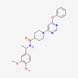 molecular formula C26H30N4O4 B2391549 N-[1-(3,4-dimethoxyphenyl)ethyl]-1-(6-phenoxypyrimidin-4-yl)piperidine-4-carboxamide CAS No. 1116045-15-8
