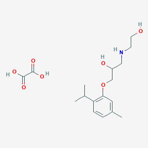 molecular formula C17H27NO7 B2391550 1-((2-Hydroxyethyl)amino)-3-(2-isopropyl-5-methylphenoxy)propan-2-ol oxalate CAS No. 1215843-20-1