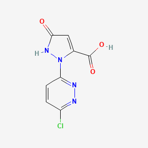 molecular formula C8H5ClN4O3 B2391554 2-(6-chloropyridazin-3-yl)-5-oxo-2,5-dihydro-1H-pyrazole-3-carboxylic acid CAS No. 1208089-53-5