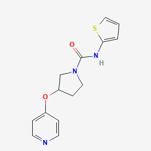 molecular formula C14H15N3O2S B2391557 3-(吡啶-4-基氧基)-N-(噻吩-2-基)吡咯烷-1-甲酰胺 CAS No. 2034324-13-3