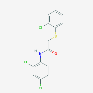 molecular formula C14H10Cl3NOS B2391559 2-[(2-chlorophenyl)sulfanyl]-N-(2,4-dichlorophenyl)acetamide CAS No. 339107-58-3