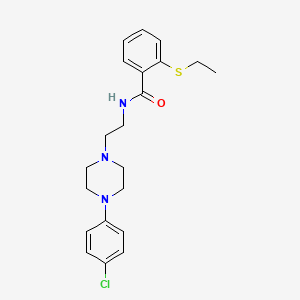 molecular formula C21H26ClN3OS B2391561 N-(2-(4-(4-chlorophenyl)piperazin-1-yl)ethyl)-2-(ethylthio)benzamide CAS No. 1208803-83-1