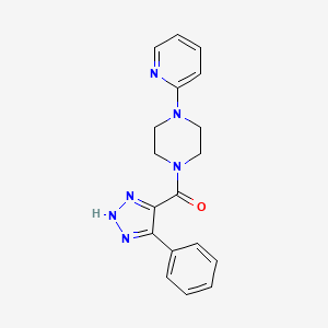 molecular formula C18H18N6O B2391562 1-(4-phenyl-1H-1,2,3-triazole-5-carbonyl)-4-(pyridin-2-yl)piperazine CAS No. 2097923-83-4