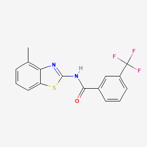 molecular formula C16H11F3N2OS B2391563 N-(4-methyl-1,3-benzothiazol-2-yl)-3-(trifluoromethyl)benzamide CAS No. 392238-61-8
