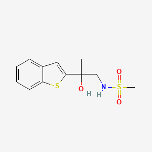 molecular formula C12H15NO3S2 B2391583 N-(2-(苯并[b]噻吩-2-基)-2-羟基丙基)甲磺酰胺 CAS No. 2034548-62-2