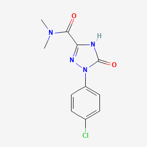 molecular formula C11H11ClN4O2 B2391594 1-(4-Chlorophenyl)-2,5-dihydro-5-oxo-1H-1,2,4-triazole-3-carboxylic acid dimethylamide CAS No. 1300712-92-8