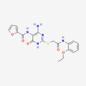 molecular formula C19H19N5O5S B2391601 N-(4-amino-2-((2-((2-ethoxyphenyl)amino)-2-oxoethyl)thio)-6-oxo-1,6-dihydropyrimidin-5-yl)furan-2-carboxamide CAS No. 868226-27-1