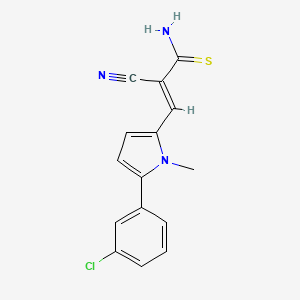 molecular formula C15H12ClN3S B2391603 (E)-3-(5-(3-氯苯基)-1-甲基-1H-吡咯-2-基)-2-氰丙-2-烯硫酰胺 CAS No. 708249-32-5