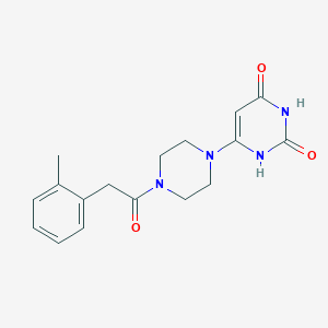 molecular formula C17H20N4O3 B2391627 6-[4-[2-(2-Methylphenyl)acetyl]piperazin-1-yl]-1H-pyrimidine-2,4-dione CAS No. 2379986-57-7