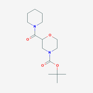 molecular formula C15H26N2O4 B2391635 Tert-butyl 2-(piperidine-1-carbonyl)morpholine-4-carboxylate CAS No. 2415553-21-6