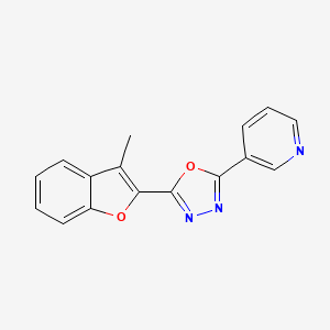 molecular formula C16H11N3O2 B2391637 2-(3-Methylbenzofuran-2-yl)-5-(pyridin-3-yl)-1,3,4-oxadiazole CAS No. 1081133-17-6