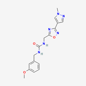 molecular formula C16H18N6O3 B2391640 1-(3-甲氧基苄基)-3-((3-(1-甲基-1H-吡唑-4-基)-1,2,4-恶二唑-5-基)甲基)脲 CAS No. 2034385-83-4