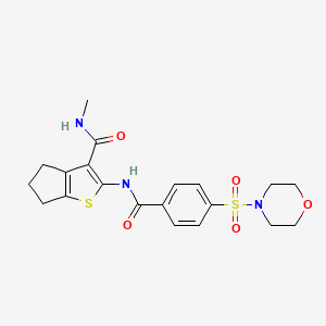 molecular formula C20H23N3O5S2 B2391641 N-methyl-2-(4-(morpholinosulfonyl)benzamido)-5,6-dihydro-4H-cyclopenta[b]thiophene-3-carboxamide CAS No. 868965-58-6