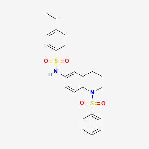 molecular formula C23H24N2O4S2 B2391651 4-乙基-N-(1-(苯磺酰基)-1,2,3,4-四氢喹啉-6-基)苯磺酰胺 CAS No. 946295-40-5