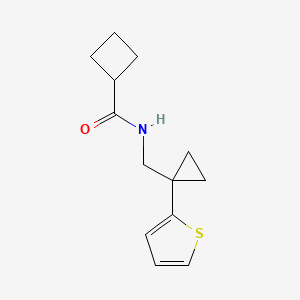 molecular formula C13H17NOS B2391662 N-((1-(thiophen-2-yl)cyclopropyl)methyl)cyclobutanecarboxamide CAS No. 1211246-65-9
