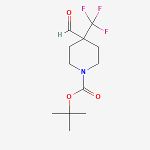 molecular formula C12H18F3NO3 B2391665 tert-Butyl 4-formyl-4-(trifluoromethyl)piperidine-1-carboxylate CAS No. 2138192-03-5