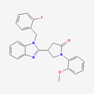molecular formula C25H22FN3O2 B2391672 4-[1-(2-fluorobenzyl)-1H-benzimidazol-2-yl]-1-(2-methoxyphenyl)pyrrolidin-2-one CAS No. 848729-11-3