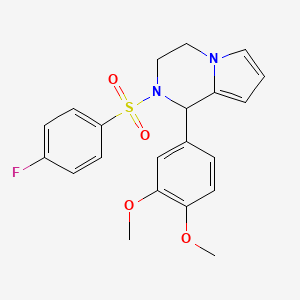 molecular formula C21H21FN2O4S B2391676 1-(3,4-二甲氧基苯基)-2-((4-氟苯基)磺酰基)-1,2,3,4-四氢吡咯并[1,2-a]吡嗪 CAS No. 899739-63-0